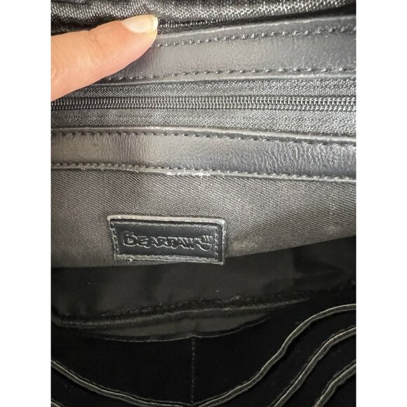 Bearpaw Crossbody Purse Black White Faux Shearling Suede  Adjustable Strap - Picture 9 of 9